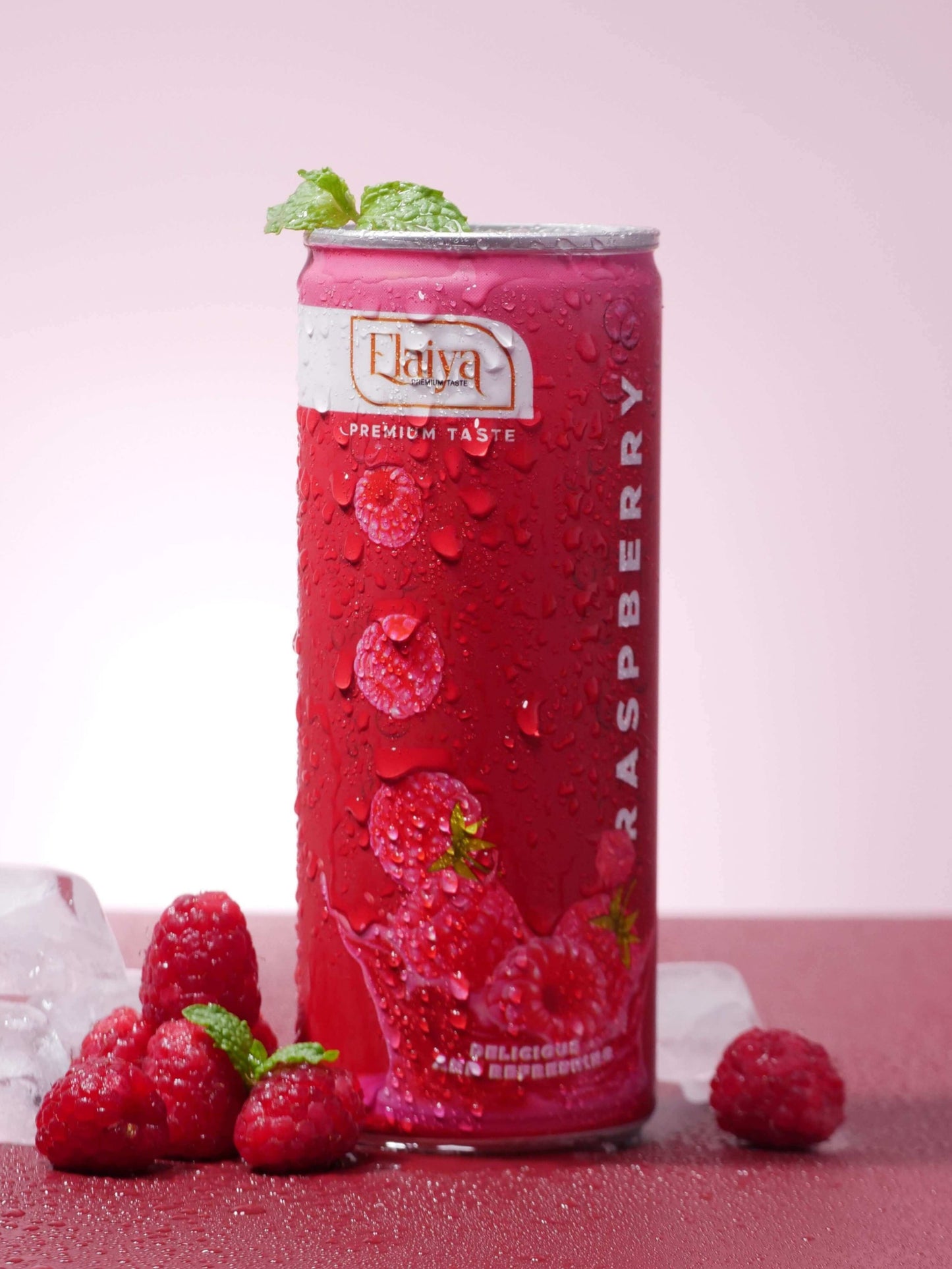 Elaiya Sparkling Raspberry — 24 x 250ml can with raspberries